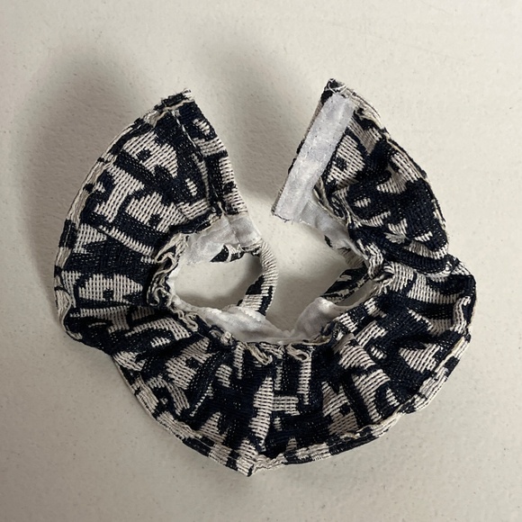 Designer Corduroy Dress Bow Clothing 2 Piece Outfit For Labubu White Black - Picture 5 of 6